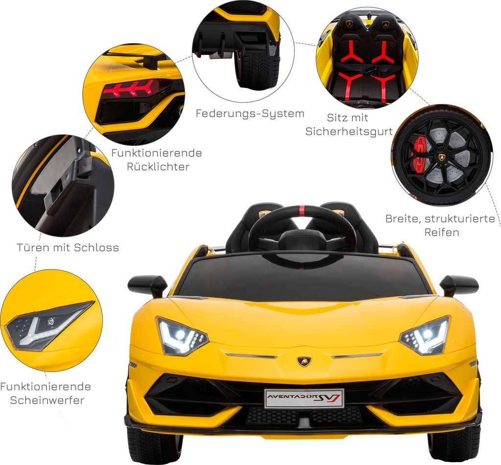 HOMCOM Elektrické auto pro děti 12V Lamborghini SVJ v Obrázek produktu 5
