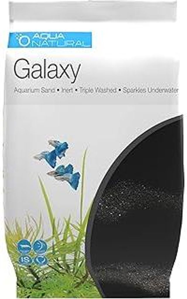 Aqua Natural Galaxy Sand 9 kg Substrat für Aquarien, Vivarien und Terrarien, Schwarz
