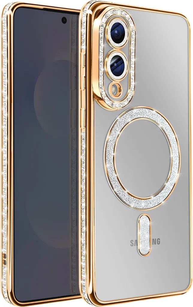 Cover Oro Samsung S25 Edge MagSafe Avizar Strass | Eleganza Pura