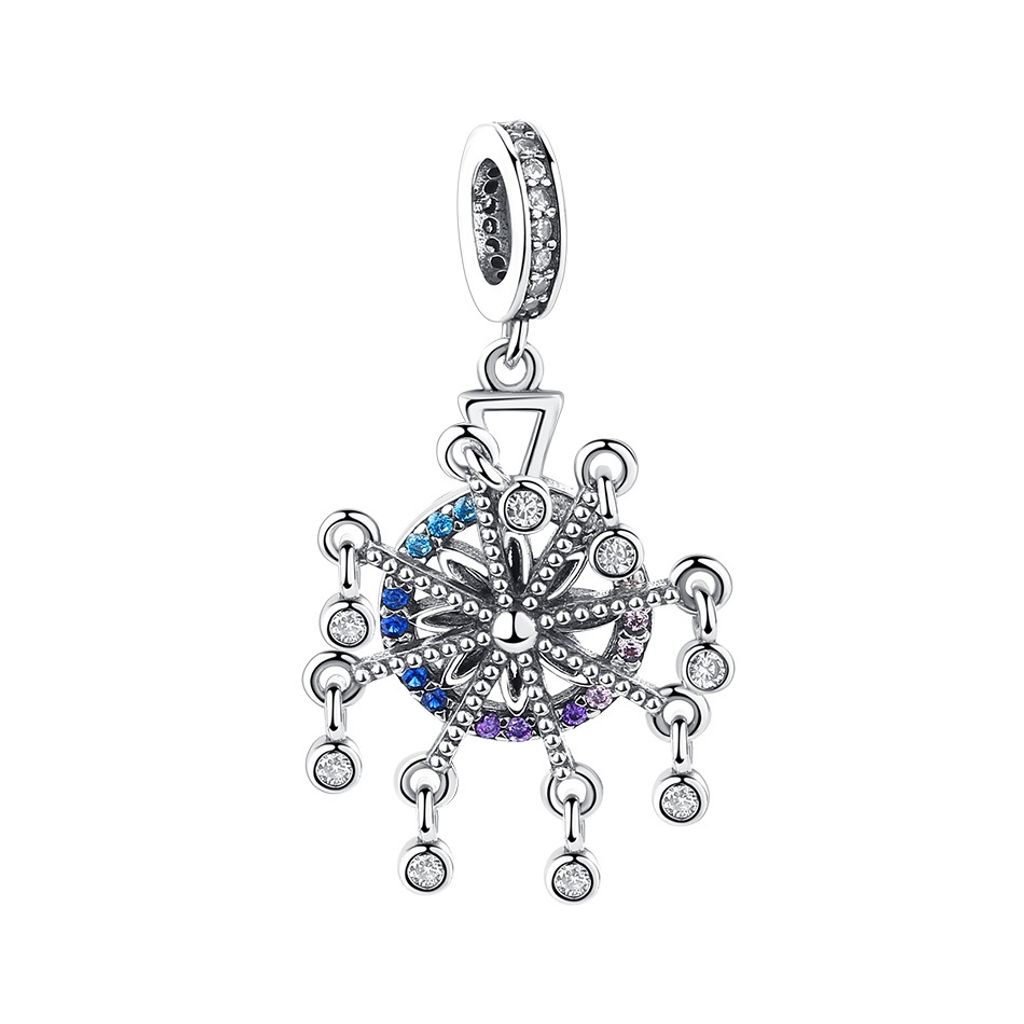 PANDACHARMS Regenbogen Traumfänger Charm Anhänger, 925er Sterling Silber, passt zu Pandora
