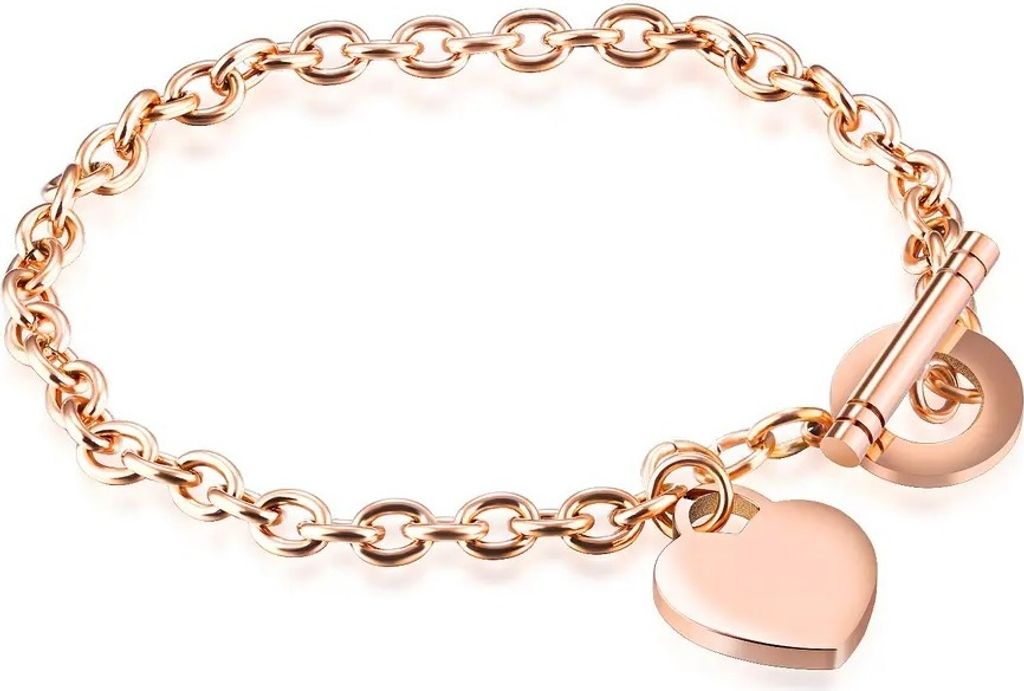 Elegante Fußkette Herz in Roségold für Damen KP28711