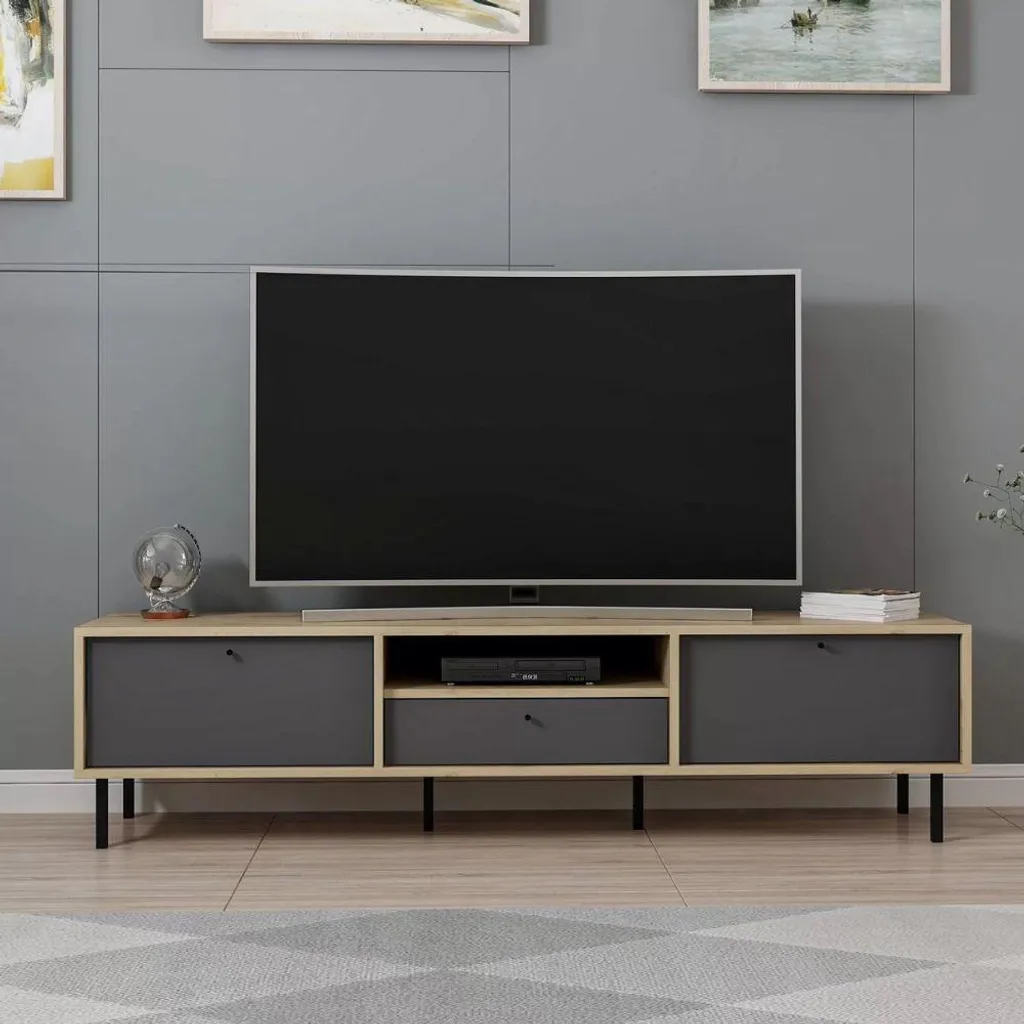 Offerta Mobile Porta TV Lida 180cm Antracite Rovere | Soggiorno Top