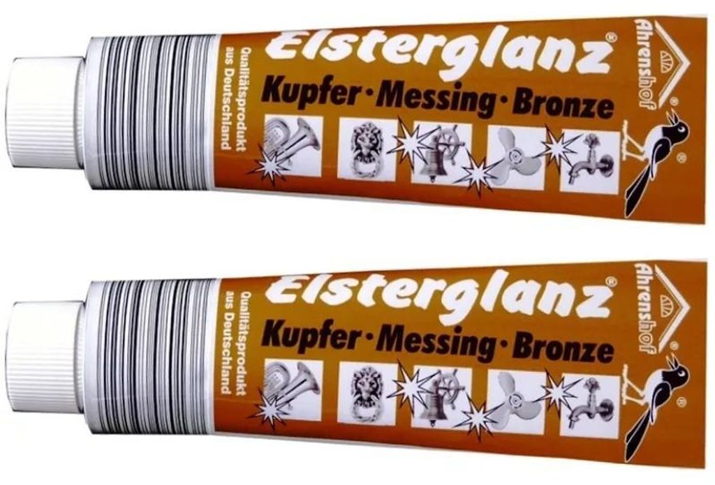 2x 150 ml Elsterglanz Kupfer Messing Bronze Politur Paste Produktbild 