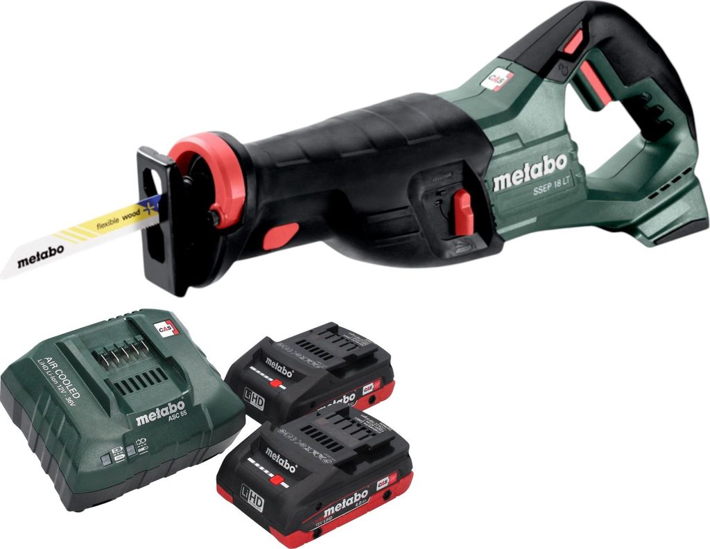 Metabo SSEP 18 LT Akku Säbelsäge 18 V 32 mm + 2x LiHD Akku 4,0 Ah + Ladegerät