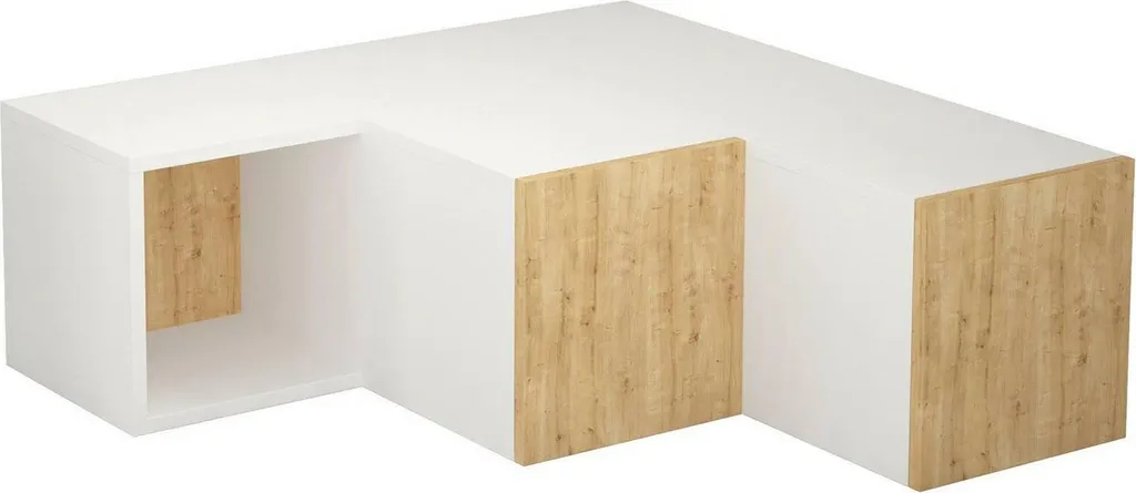 Malachie Meuble TV Blanc 90x92x32cm avec Étagère de Rangement Moderne