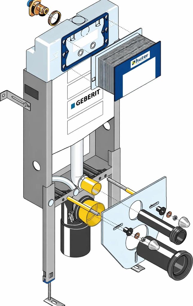 Geberit Huter Montageelement WWC UP320 oekoBox VE 10 Stk. HU-WC1010-G, 1 Stk.
