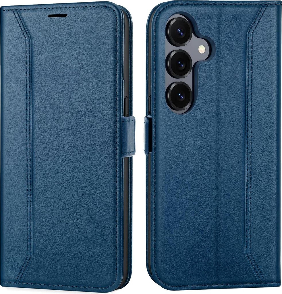 Handyhülle für Samsung Galaxy S25 Hülle Flip Case klappbare Tasche Schutzhülle, Blau