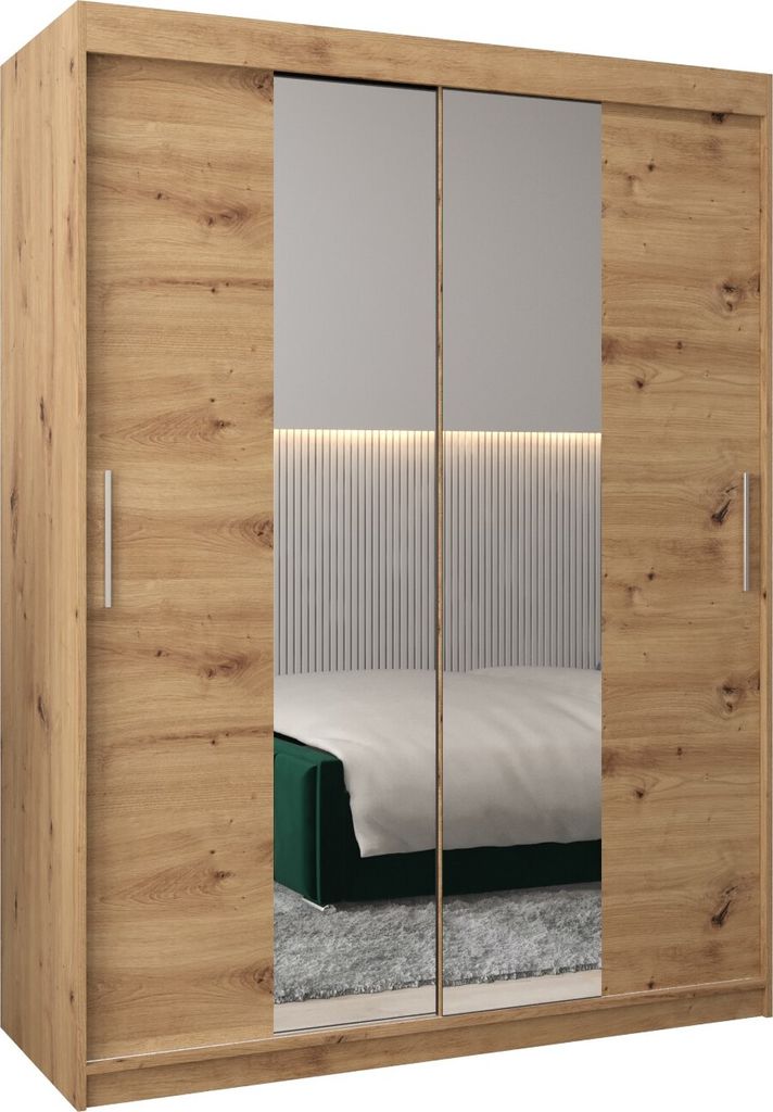 Kleiderschrank, Schiebetürenschrank Schlafzimmer, Schrank mit Spiegel TOKYO 1 150 cm