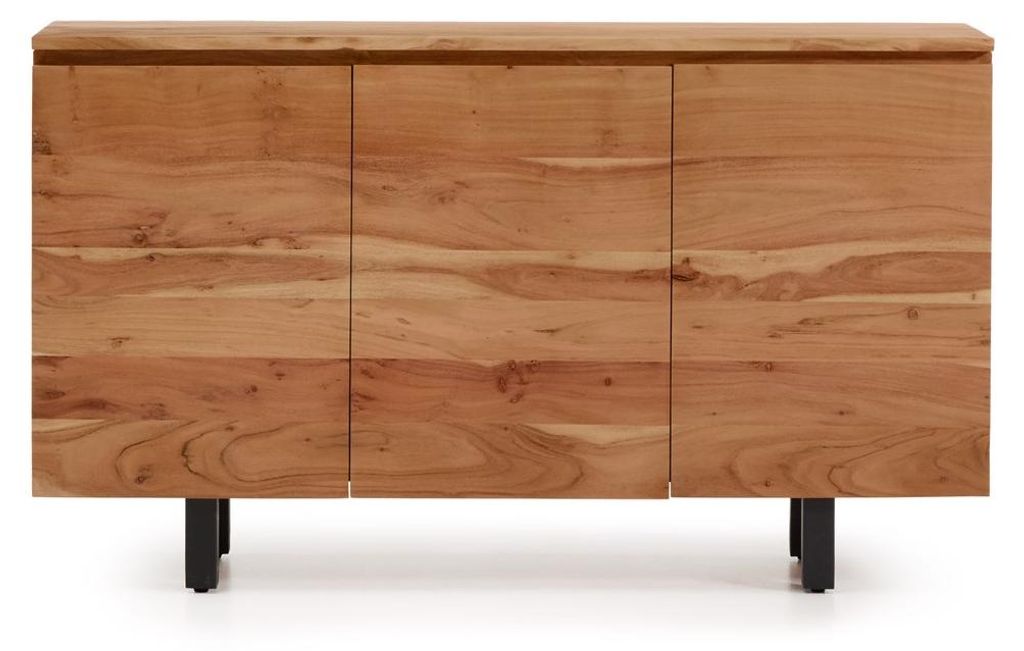 Sideboard Uxue 40 x 88 x 150 cm Akazienholz Stahl Braun Schwarz