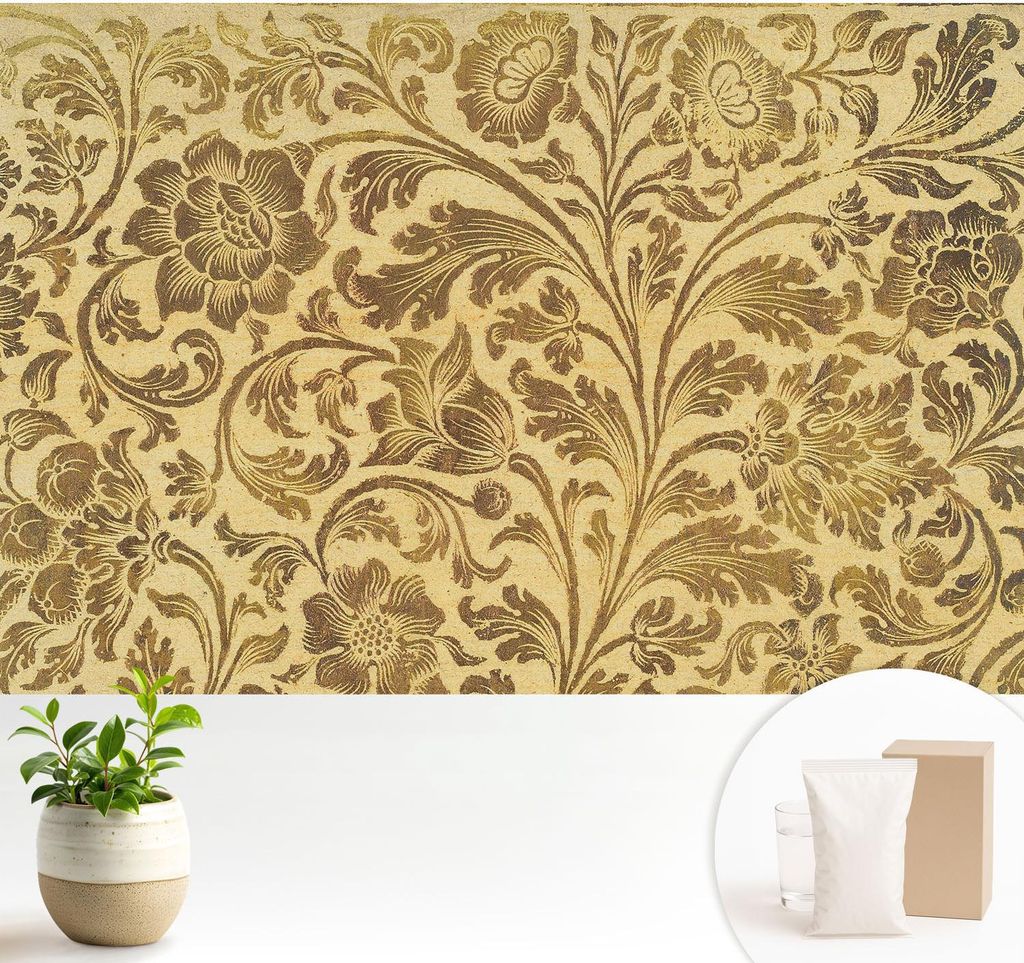 Fototapete - 104x70 cm - Tapete - Wandtapete - Wandbilder - Dekofolie - Tapete Folie - Wand - Dekoration - Wohnzimmer - Blumenmuster