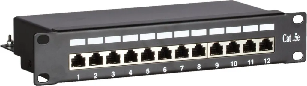 Panneau de Brassage 12 Ports RJ45 CAT 5e Blindé FTP pour Baie 10"