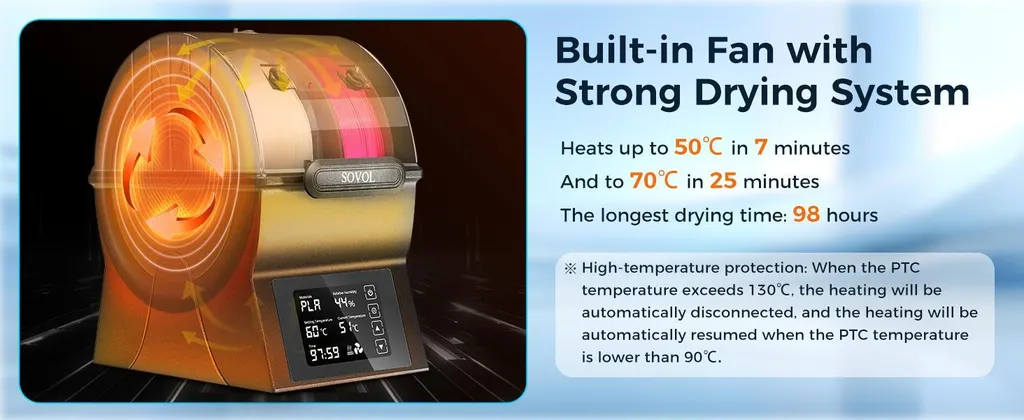 Sèche-filament 3D SH02 avec Résistance PTC et Boîte Hermétique Pro - 9