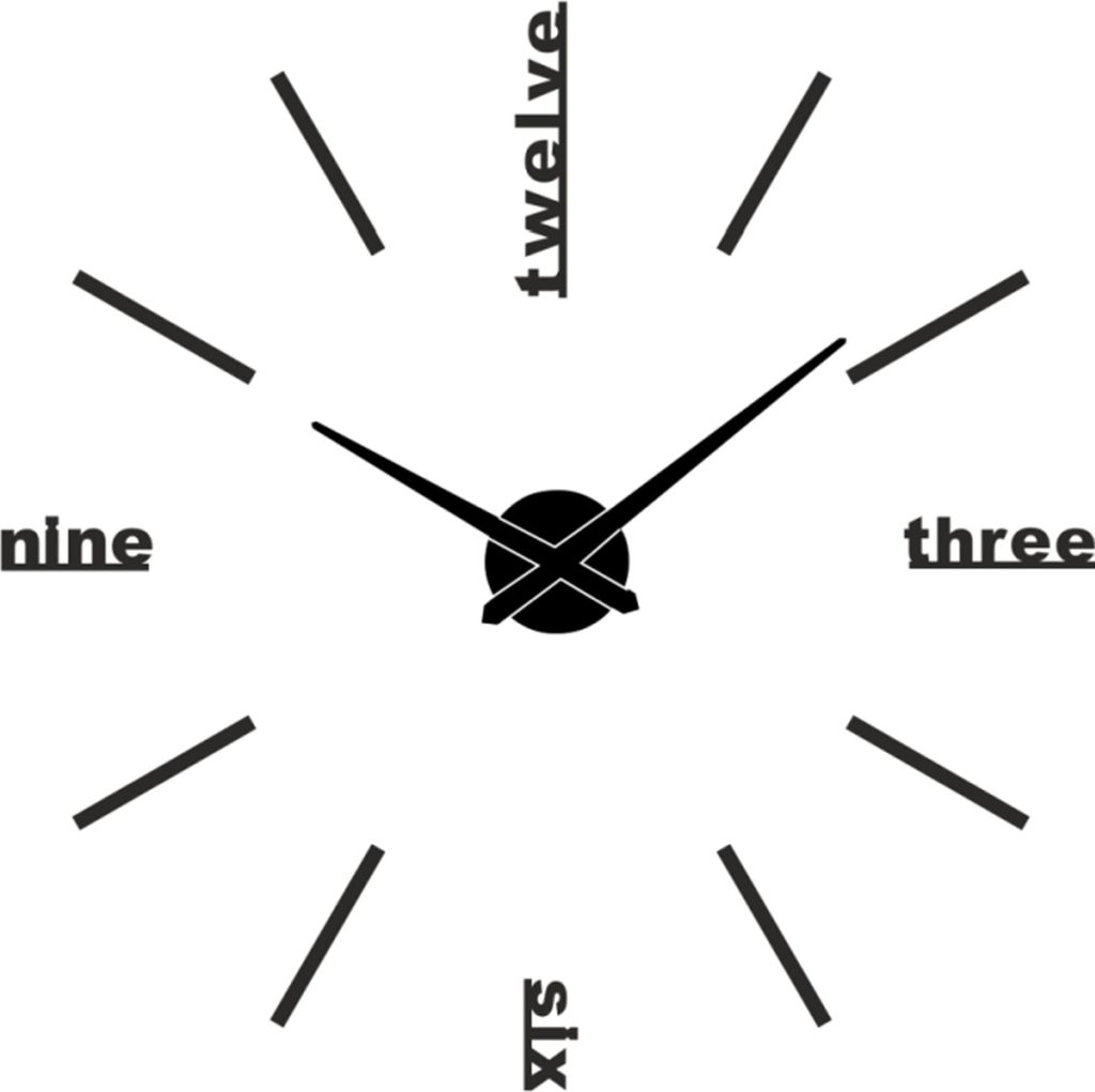 Miraval Moderne Do-it-yourself Wanduhr Schwarz – Produktbild 