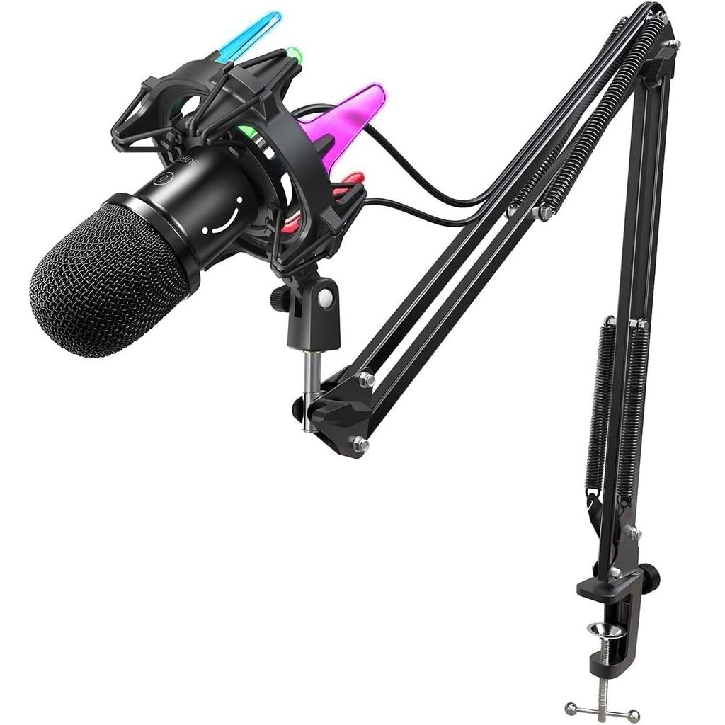 FIFINE Gaming Mikrofon PC mit Arm, Dynamisches USB Microphone für MAC PS4 PS5