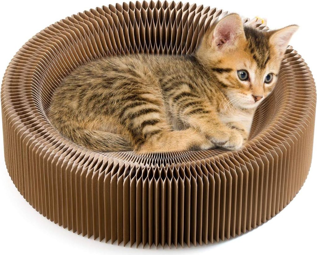 Kratzbett für Katzen, 50 cm, faltbar und tragbar, aus hochdichtem Karton für Ihr Sofa, perfekt für den Komfort, das Wohlbefinden und die Krallen...