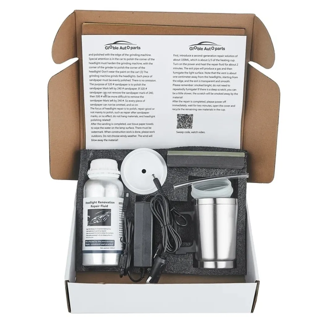 Rénovateur de phares voiture polymère liquide en kit complet carton