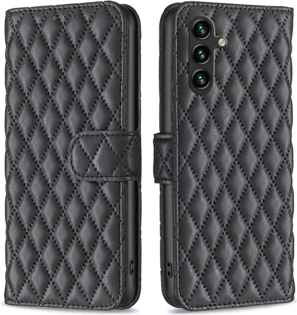 Samsung Galaxy A15 Hülle - BINFEN Rhombus Klapphülle - Schwarz