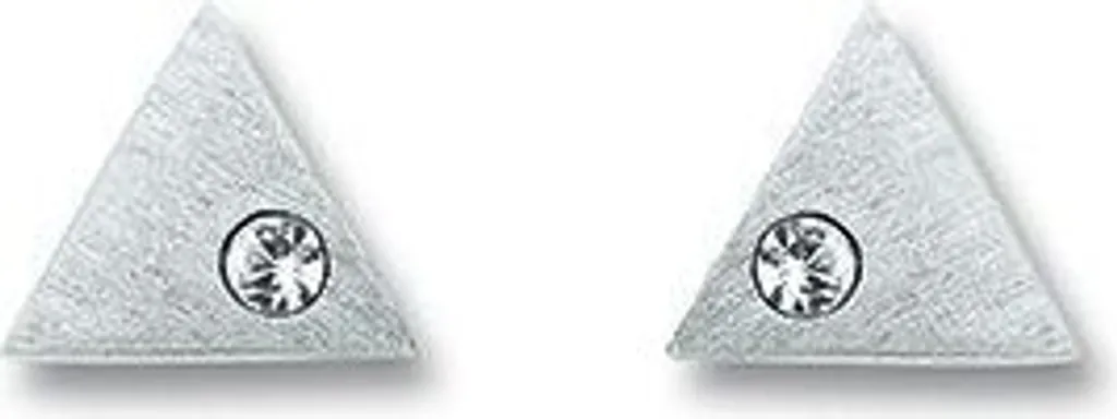 Boucles d'oreilles triangle argent zirconium 925 mat : accessoire chic