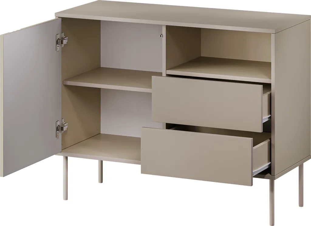 Commode combinée étroite HARTSELE verte - Meuble de rangement compact