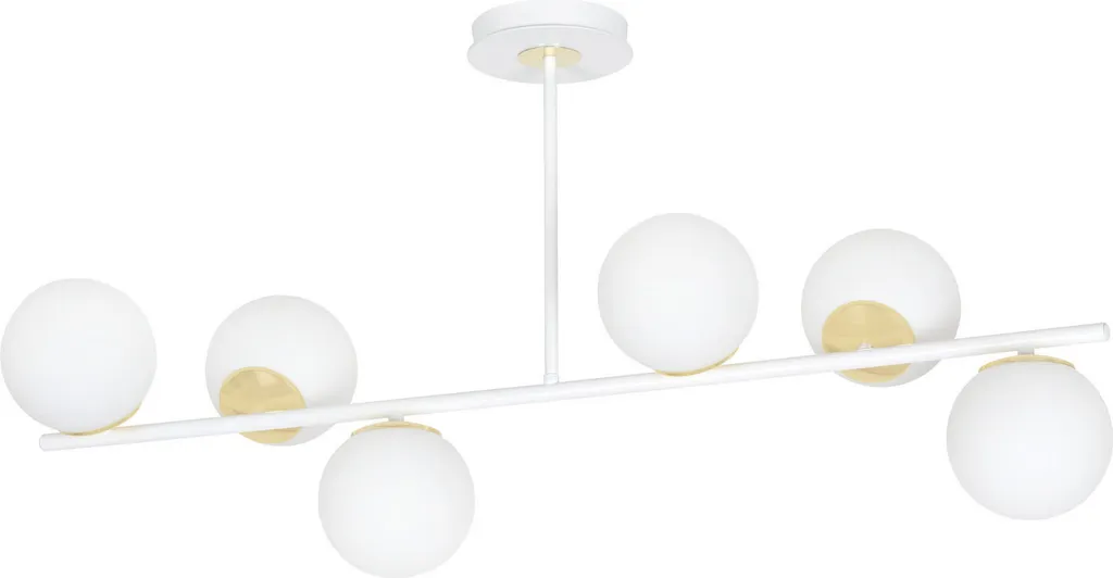 Plafonnier Emibig FLOKI 6 Blanc et Or 6xE14 40W 1023/6 Chic