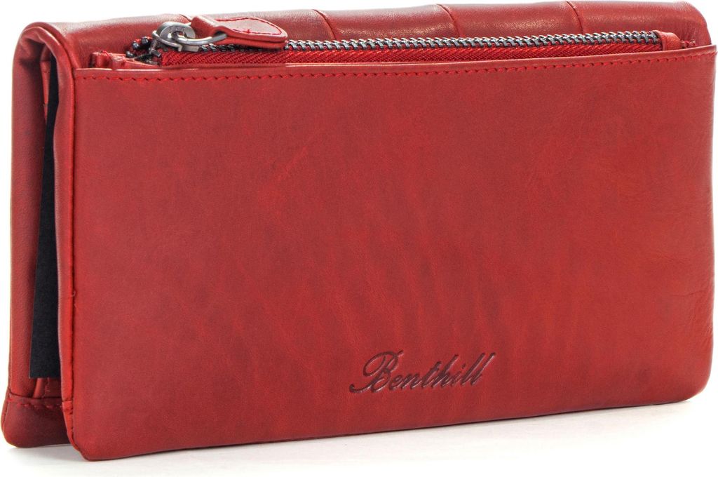 Benthill Portemonnaie Damen Leder RFID | Geldbörse Frauen mit Kartenfächer & Münzfach | Weiche Vintage Clutch Slim Portmonee | Rindsleder Portmo...