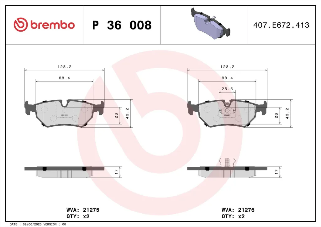 Plaquettes de frein Brembo P 36 008 pour Jaguar XJ X308 XJ40 C2A1543