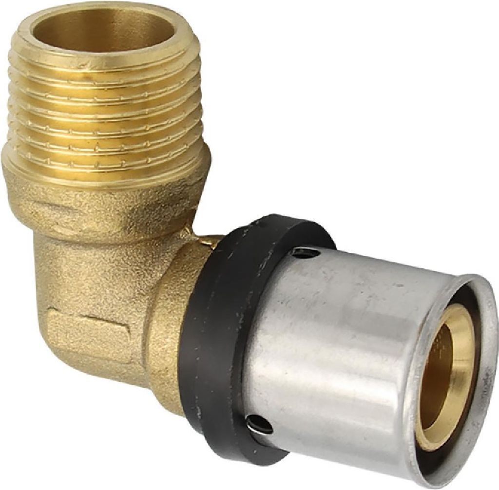 Pipetec Pressfitting Winkel Übergang 20x2 mm 1/2 Zoll AG TH Produktbild 
