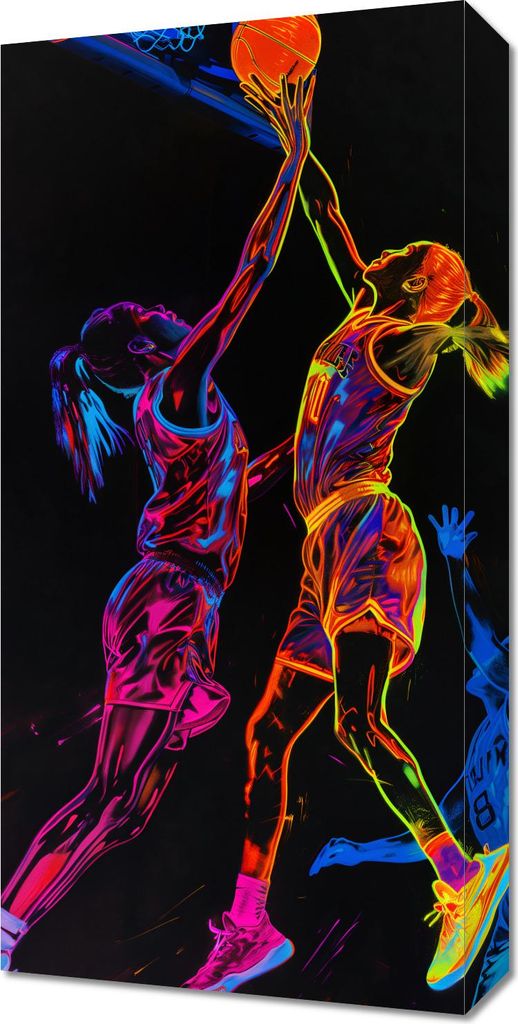 Bild 30x60cm Basketballspiel