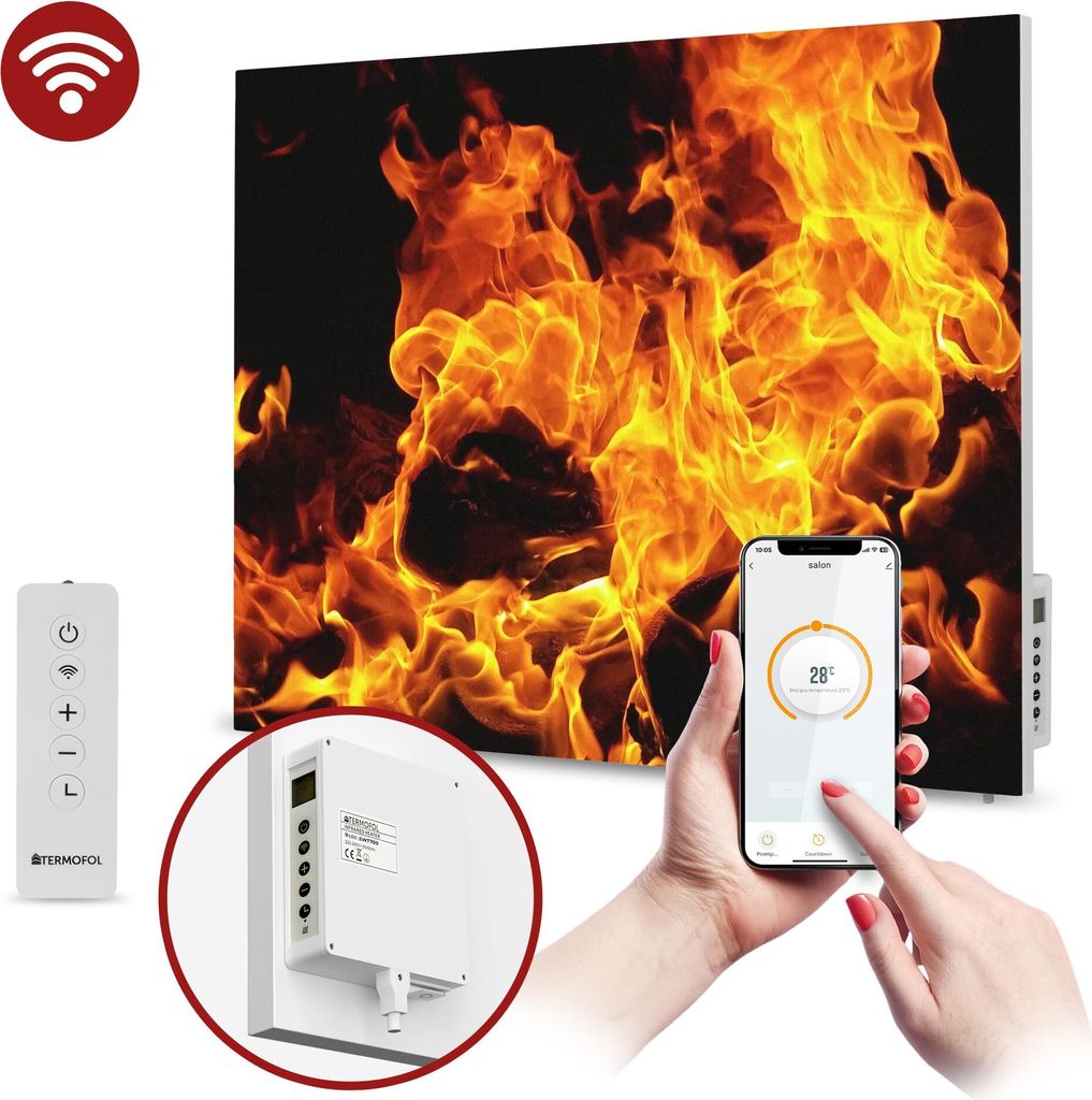 Termofol TF-SWT Infrarot Wandheizung - Wandheizung Elektrisch - Feuer3 - 500W - 60x85 cm