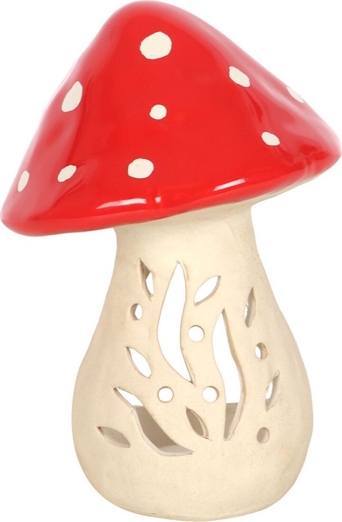 Something Different - Teelichthalter, Keramik, Pilz SD5854 (Einheitsgröße) (Rot/Weiß)