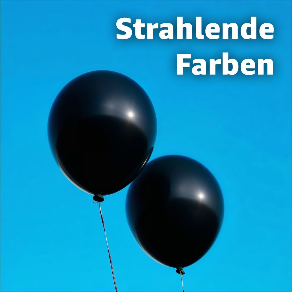 Schwarze Metallic Luftballons 100 Stück - 12 Zoll Matt Ballons Für Partydeko