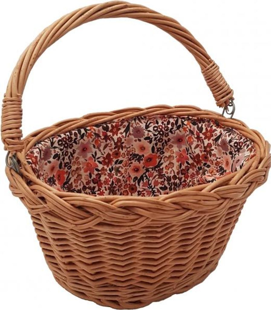 Hollie Fahrradkorb Kinderfahrrad Retro Blumen Design Rattan