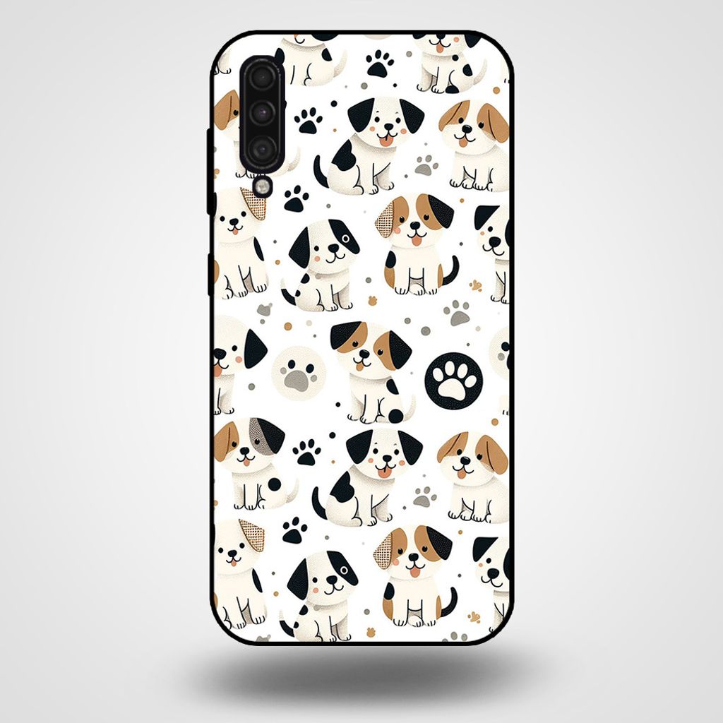Smartphonica Handytasche für Samsung Galaxy A50s mit Hundedruck - TPU Rückendeckung Fall Hunde Design