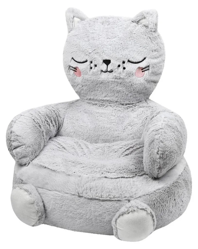 Pouf enfant chat 45x45 cm anti-tache - Solution gain de place chambre ado