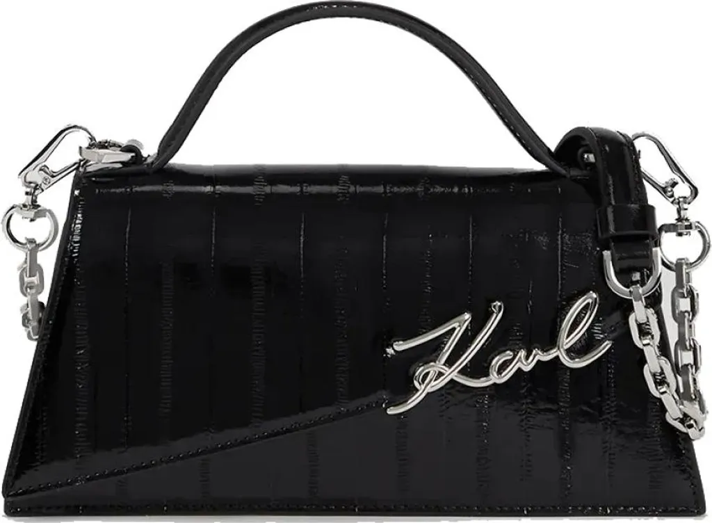 Sac bandoulière K Signature Slim CB Karl Lagerfeld Noir - Luxe & Chic