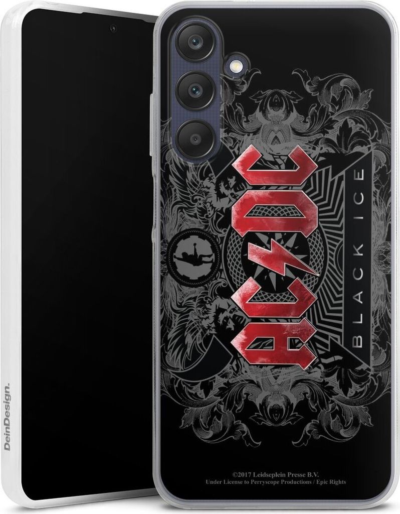 DeinDesign Slim Hülle für Samsung Galaxy A25 5G Silikon Case Ultra Dünn Handyhülle ACDC Black Ice Fanartikel