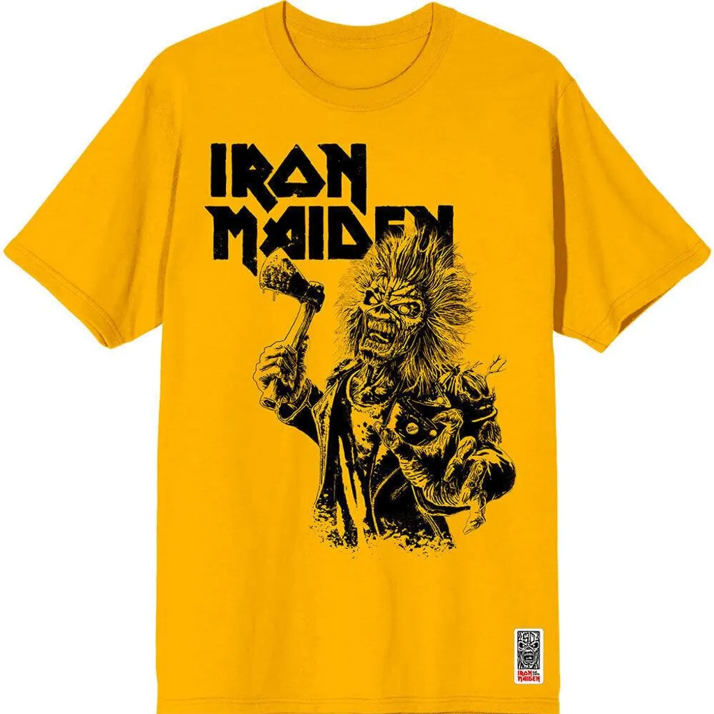 T-shirt Iron Maiden Jaune XL Idéal pour Concerts et Festivals de Rock