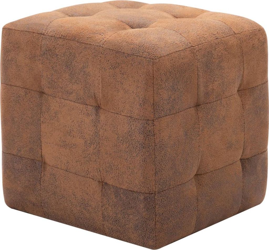 vidaXL Puf 2 ks hnedý 30x30x30 cm Velúr Obrázok produktu 