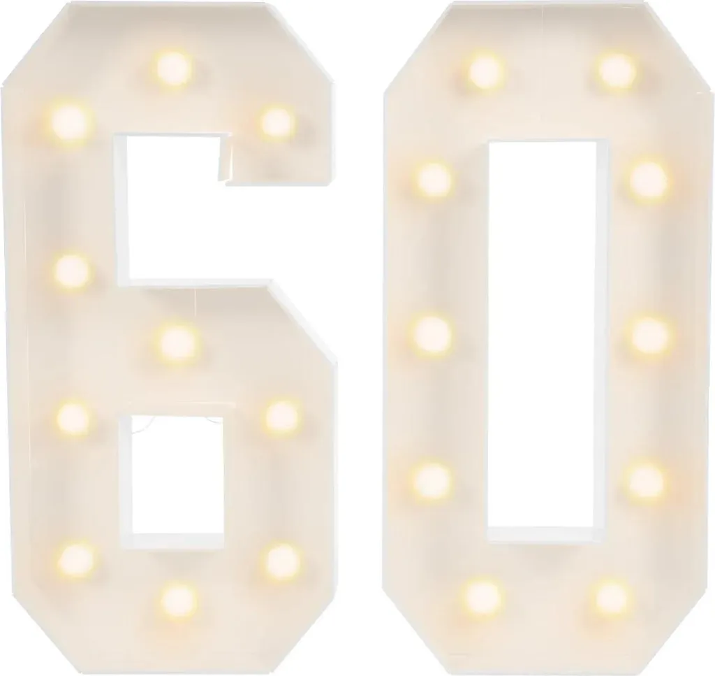 Lampada LED Numeri 100 cm Bianca | Decorazione Economica Eventi