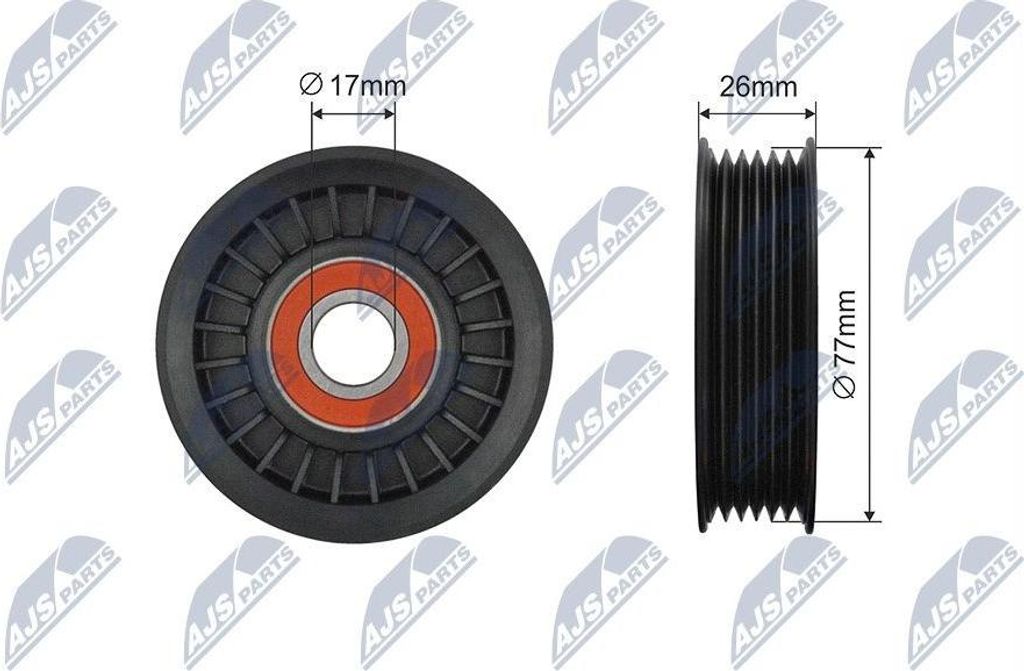 NTY RNK-CH-044 Spannrolle Keilrippenriemen 77mm für JEEP Produktbild 