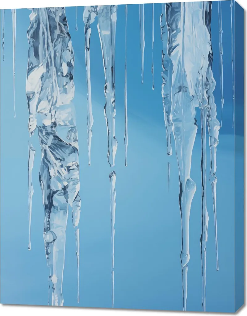 Tableau Cristaux de glace 70 x 90 cm - Décoration murale élégante
