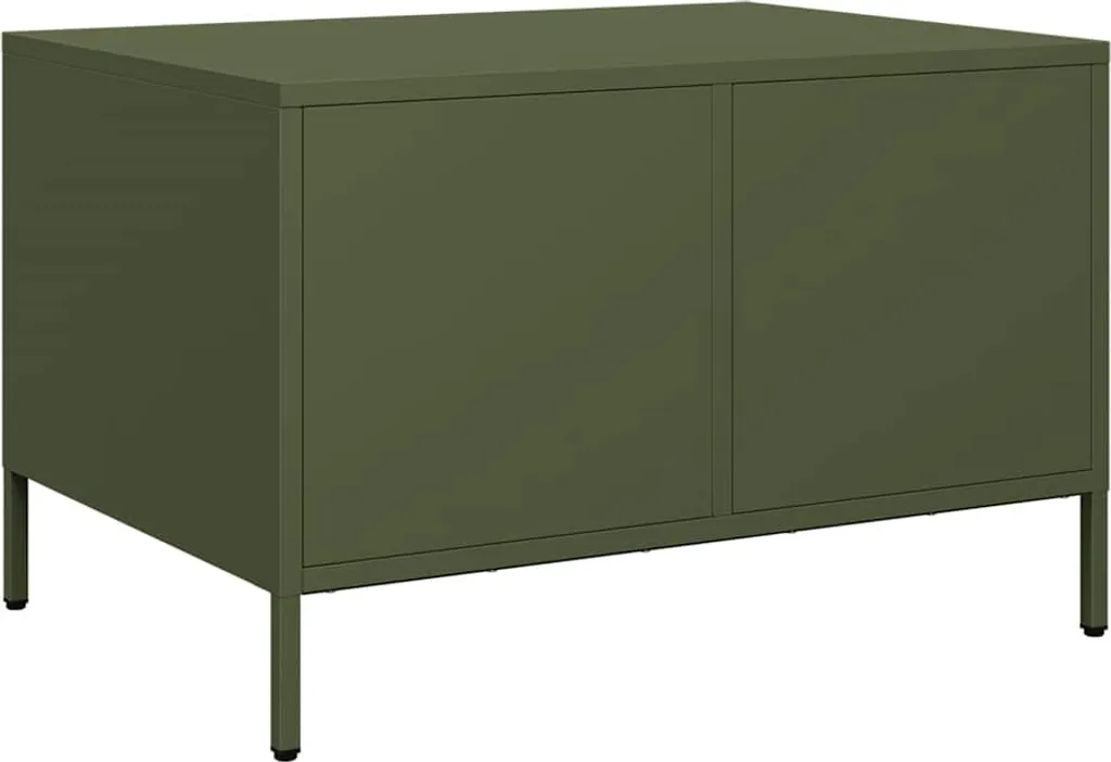 Tavolino Verde Oliva Industriale 68,5x50x43,5 cm Acciaio Laminato