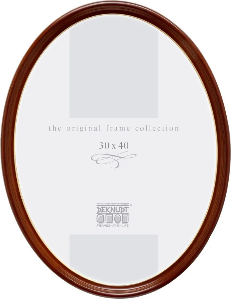 Cornice Ovale 18x24 Noce S100 | Decorazione Parete Classica Elegante