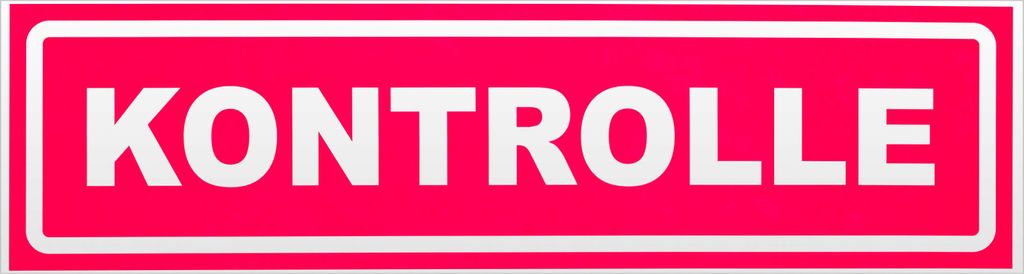 Kiwistar Kontrolle invertiert Magnetschild Schild magnetisch - 45cm Neonpink - Magnetfolie für Auto PKW Kfz
