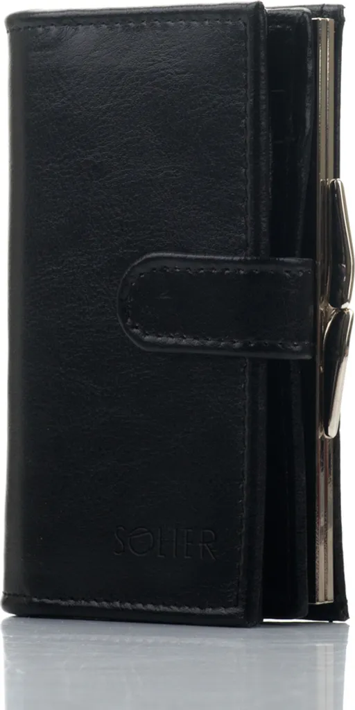 Porte-monnaie femme Solier P13 noir idéal pour ranger vos cartes
