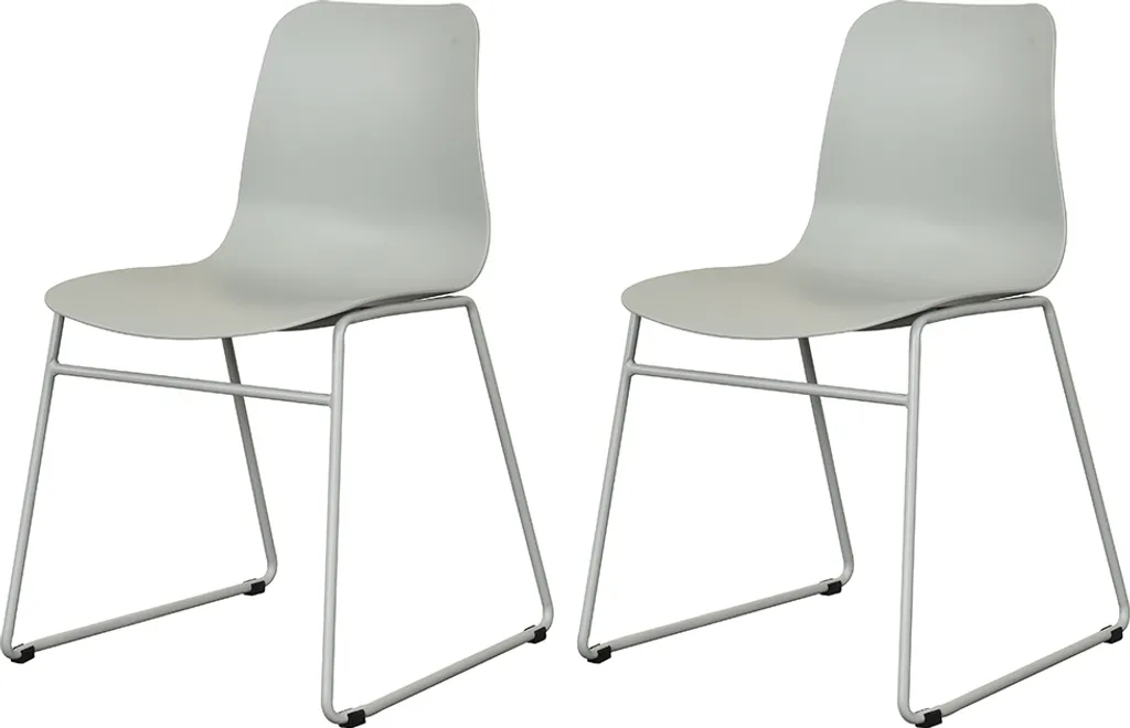 Fini le mal de dos à table avec la chaise Raffi Stozy Grise - Lot de 2