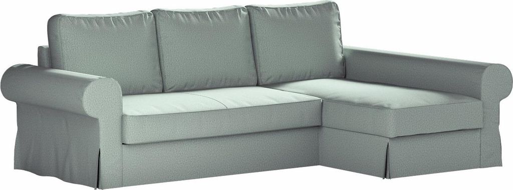 Dekoria Bezug für Backabro Bettsofa / Recamiere, eukalyptusgrün, Bezug für Bettsofa Backabro mit Recamiere