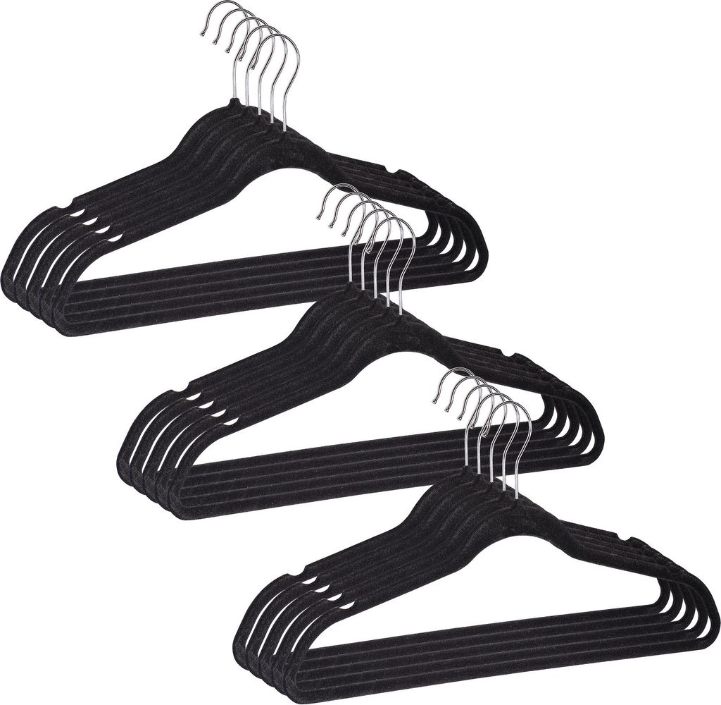 WENKO 15er Set Kleider Bügel Form Hosen Stange Wäsche Anti Produktbild 