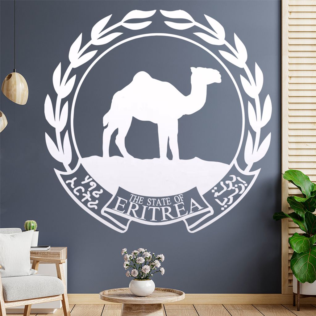 Eritrea Wappen Wandtattoo Wandaufkleber Wall Sticker - Dekoration, Küche, Wohnzimmer, Schlafzimmer, Badezimmer