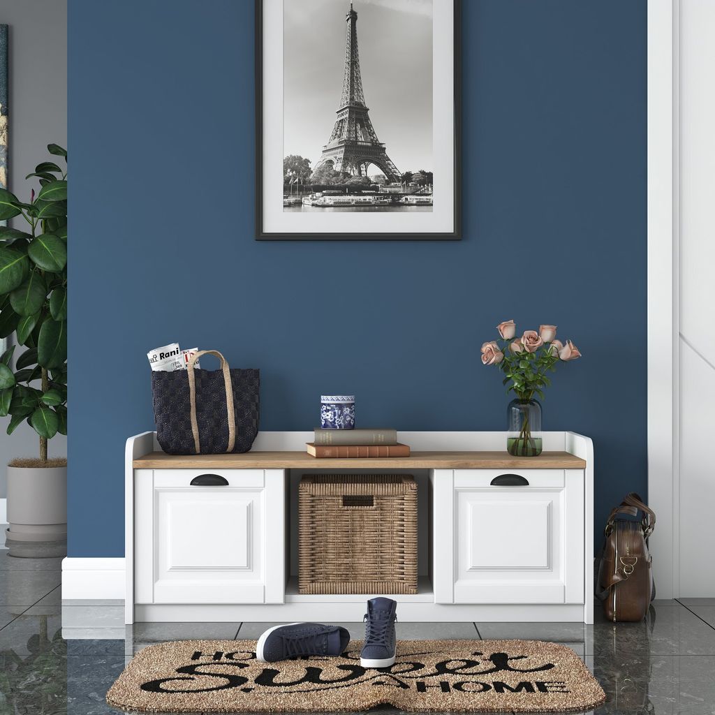Skye Decor, P2 - 1808 - Walnut, Schuhschränke, Weiß, 120 x 45 x 40 cm